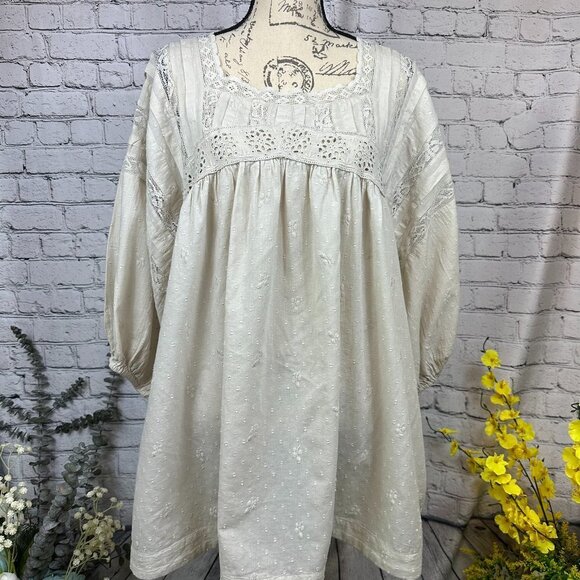 Free People Azalea Lace Tunic/Dress - color: Mineral - size L - Picture 6 of 16